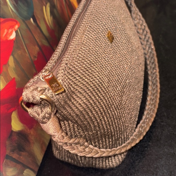 NWOT Lina Tan/ gold Crochet Weaved Shoulder Bag Purse handbag - Picture 1 of 16